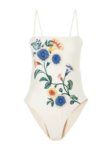 Agua by Agua Bendita Durazno Brisa Floral-embroidered Recycled Swimsuit | Thumbnail 1 Agua by Agua Bendita Durazno Brisa Floral-embroidered Recycled Swimsuit | Thumbnail 1