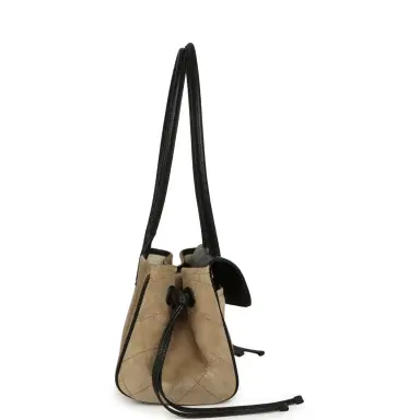 Chanel Chanel Small "Urban Essential" East West Shopping Tote Black Grained Calfskin and Beige Suede Gold Hardware | Thumbnail 3 Chanel Chanel Small "Urban Essential" East West Shopping Tote Black Grained Calfskin and Beige Suede Gold Hardware | Thumbnail 3