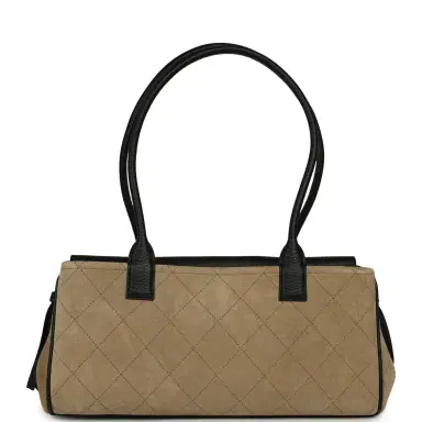 Chanel Chanel Small "Urban Essential" East West Shopping Tote Black Grained Calfskin and Beige Suede Gold Hardware | Thumbnail 4 Chanel Chanel Small "Urban Essential" East West Shopping Tote Black Grained Calfskin and Beige Suede Gold Hardware | Thumbnail 4