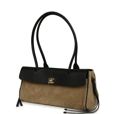 Chanel Chanel Small "Urban Essential" East West Shopping Tote Black Grained Calfskin and Beige Suede Gold Hardware | Thumbnail 5 Chanel Chanel Small "Urban Essential" East West Shopping Tote Black Grained Calfskin and Beige Suede Gold Hardware | Thumbnail 5