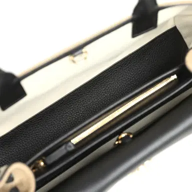 Chanel Chanel Small "Urban Essential" East West Shopping Tote Black Grained Calfskin and Beige Suede Gold Hardware | Thumbnail 9 Chanel Chanel Small "Urban Essential" East West Shopping Tote Black Grained Calfskin and Beige Suede Gold Hardware | Thumbnail 9