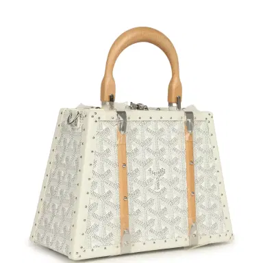 goyard Goyard Goyardine Saigon Mini Trunk White Cervon Calfskin Palladium Hardware | Thumbnail 2 goyard Goyard Goyardine Saigon Mini Trunk White Cervon Calfskin Palladium Hardware | Thumbnail 2