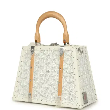goyard Goyard Goyardine Saigon Mini Trunk White Cervon Calfskin Palladium Hardware | Thumbnail 5 goyard Goyard Goyardine Saigon Mini Trunk White Cervon Calfskin Palladium Hardware | Thumbnail 5