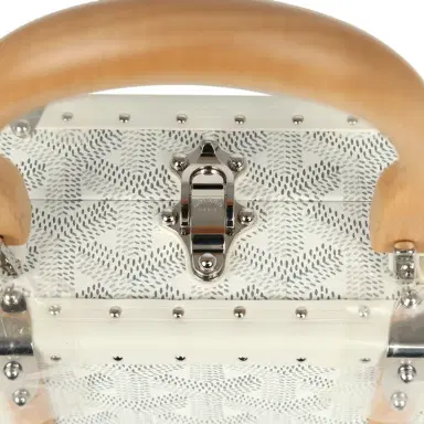 goyard Goyard Goyardine Saigon Mini Trunk White Cervon Calfskin Palladium Hardware | Thumbnail 8 goyard Goyard Goyardine Saigon Mini Trunk White Cervon Calfskin Palladium Hardware | Thumbnail 8