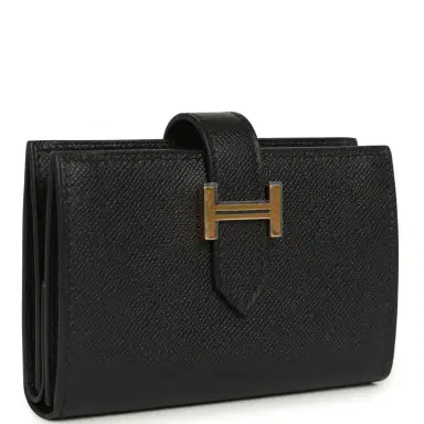 HERMÈS Hermes Bearn Mini Wallet Black Madame Gold Hardware | Thumbnail 2 HERMÈS Hermes Bearn Mini Wallet Black Madame Gold Hardware | Thumbnail 2