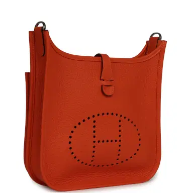 HERMÈS Hermes Evelyne 23 Tangerine Clemence Palladium Hardware | Thumbnail 2 HERMÈS Hermes Evelyne 23 Tangerine Clemence Palladium Hardware | Thumbnail 2