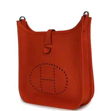 HERMÈS Hermes Evelyne 23 Tangerine Clemence Palladium Hardware | Thumbnail 5 HERMÈS Hermes Evelyne 23 Tangerine Clemence Palladium Hardware | Thumbnail 5
