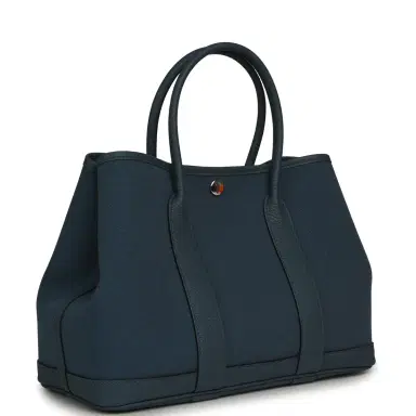 HERMÈS Hermes Garden Party 30 Bleu Tempete Toile Officier Canvas, Negonda Palladium Hardware | Thumbnail 2 HERMÈS Hermes Garden Party 30 Bleu Tempete Toile Officier Canvas, Negonda Palladium Hardware | Thumbnail 2