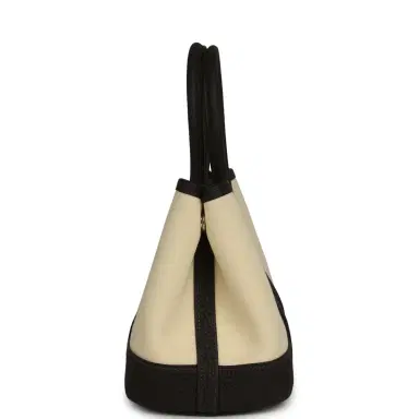 HERMÈS Hermes Garden Party Neo 23 Vanille Toile Officier Canvas and Bai Brun Negonda Palladium Hardware | Thumbnail 3 HERMÈS Hermes Garden Party Neo 23 Vanille Toile Officier Canvas and Bai Brun Negonda Palladium Hardware | Thumbnail 3