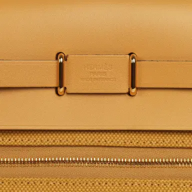 HERMÈS Hermes Herbag Zip 20 Mini Paille Toile Militaire Canvas, Vache Hunter Gold Hardware | Thumbnail 9 HERMÈS Hermes Herbag Zip 20 Mini Paille Toile Militaire Canvas, Vache Hunter Gold Hardware | Thumbnail 9