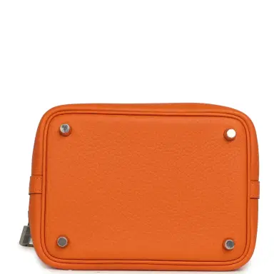 HERMÈS Hermes Picotin Lock 18 Orange Clemence Palladium Hardware | Thumbnail 6 HERMÈS Hermes Picotin Lock 18 Orange Clemence Palladium Hardware | Thumbnail 6