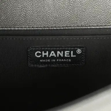 Chanel Pre-owned Chanel Medium Boy Bag So Black Caviar Black Hardware | Thumbnail 9 Chanel Pre-owned Chanel Medium Boy Bag So Black Caviar Black Hardware | Thumbnail 9