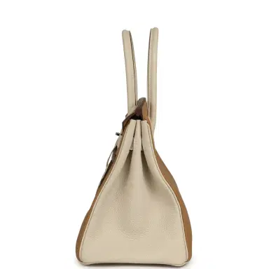 Madison Avenue Couture Pre-owned Hermes Special Order (HSS) Birkin 30 Chai, Craie Togo Palladium Hardware | Thumbnail 4 Madison Avenue Couture Pre-owned Hermes Special Order (HSS) Birkin 30 Chai, Craie Togo Palladium Hardware | Thumbnail 4