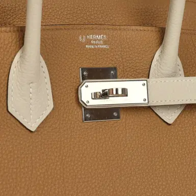 Madison Avenue Couture Pre-owned Hermes Special Order (HSS) Birkin 30 Chai, Craie Togo Palladium Hardware | Thumbnail 7 Madison Avenue Couture Pre-owned Hermes Special Order (HSS) Birkin 30 Chai, Craie Togo Palladium Hardware | Thumbnail 7