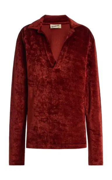 Sanderlak V-Neck Velvet Polo | Thumbnail 2 Sanderlak V-Neck Velvet Polo | Thumbnail 2