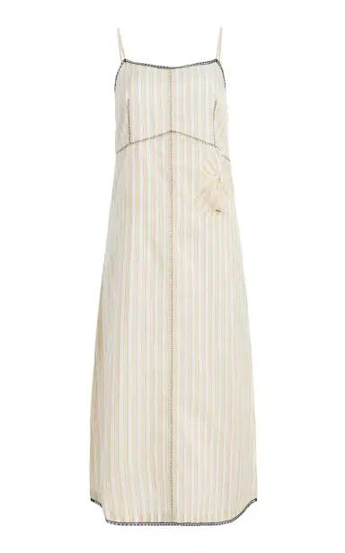 Prada Striped Jersey Midi Dress | Thumbnail 1 Prada Striped Jersey Midi Dress | Thumbnail 1