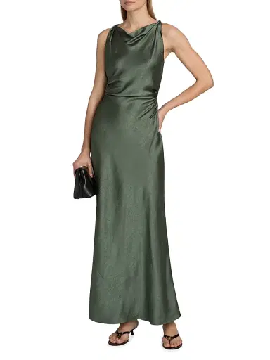 Vince Women's Twist Shoulder Cowlneck Maxi Dress | Thumbnail 2 Vince Women's Twist Shoulder Cowlneck Maxi Dress | Thumbnail 2