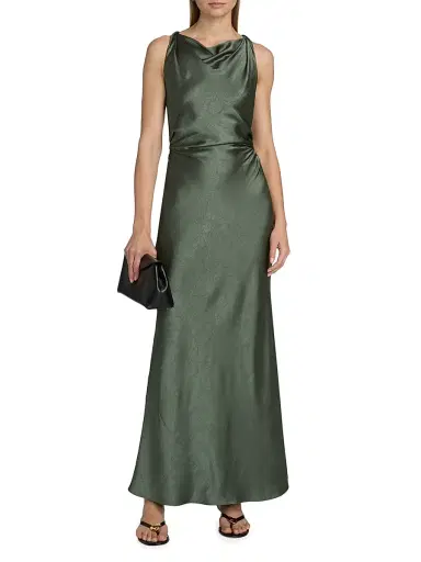 Vince Women's Twist Shoulder Cowlneck Maxi Dress | Thumbnail 3 Vince Women's Twist Shoulder Cowlneck Maxi Dress | Thumbnail 3