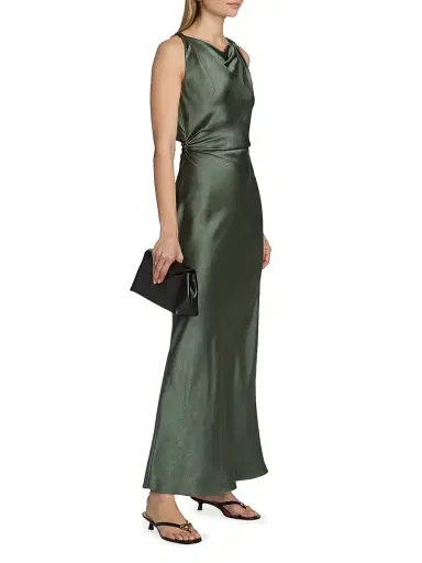 Vince Women's Twist Shoulder Cowlneck Maxi Dress | Thumbnail 4 Vince Women's Twist Shoulder Cowlneck Maxi Dress | Thumbnail 4