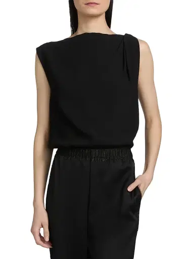 Vince Women's Draped Sleeveless Top - Black - Size 8 | Thumbnail 3 Vince Women's Draped Sleeveless Top - Black - Size 8 | Thumbnail 3