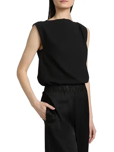 Vince Women's Draped Sleeveless Top - Black - Size 8 | Thumbnail 4 Vince Women's Draped Sleeveless Top - Black - Size 8 | Thumbnail 4