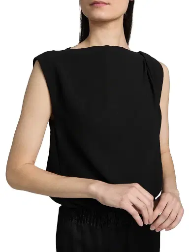 Vince Women's Draped Sleeveless Top - Black - Size 8 | Thumbnail 6 Vince Women's Draped Sleeveless Top - Black - Size 8 | Thumbnail 6