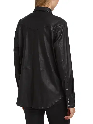 SPRWMN Women's Leather Western Shirt - Americano | Thumbnail 5 SPRWMN Women's Leather Western Shirt - Americano | Thumbnail 5