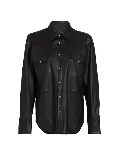 SPRWMN Women's Leather Western Shirt - Americano | Thumbnail 1 SPRWMN Women's Leather Western Shirt - Americano | Thumbnail 1