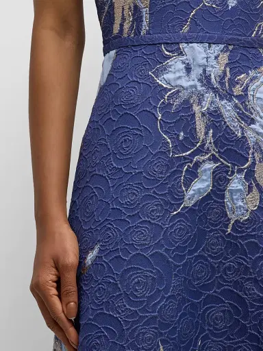 Teri Jon by Rickie Freeman Women's Floral Off-The-Shoulder Gown - Blue Multi | Thumbnail 5 Teri Jon by Rickie Freeman Women's Floral Off-The-Shoulder Gown - Blue Multi | Thumbnail 5