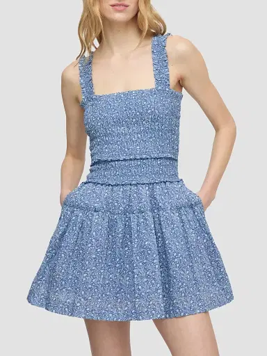 Hill House Home Women's The Azalea Mini Nap Dress - Ditsy Thistle Blue | Thumbnail 3 Hill House Home Women's The Azalea Mini Nap Dress - Ditsy Thistle Blue | Thumbnail 3