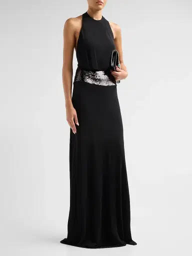 Ramy Brook Women's Theresa Sequined Halter Gown - Black - Size 12 | Thumbnail 4 Ramy Brook Women's Theresa Sequined Halter Gown - Black - Size 12 | Thumbnail 4