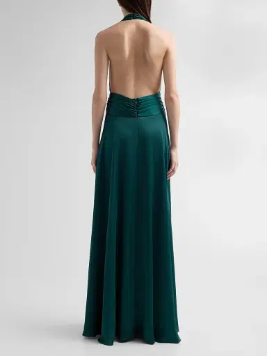 Ramy Brook Women's Jasmine Backless Plunging Halter Gown - Deep Emerald - Size 14 | Thumbnail 3 Ramy Brook Women's Jasmine Backless Plunging Halter Gown - Deep Emerald - Size 14 | Thumbnail 3