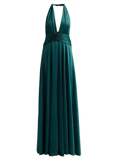 Ramy Brook Women's Jasmine Backless Plunging Halter Gown - Deep Emerald - Size 14 | Thumbnail 1 Ramy Brook Women's Jasmine Backless Plunging Halter Gown - Deep Emerald - Size 14 | Thumbnail 1