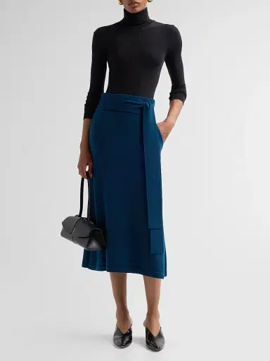 Ramy Brook Women's Abby Wool A-Line Midi Skirt - Dark Teal - Size XL | Thumbnail 2 Ramy Brook Women's Abby Wool A-Line Midi Skirt - Dark Teal - Size XL | Thumbnail 2