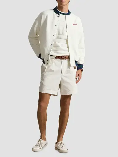 Polo Ralph Lauren Men's Relaxed-Fit Fleece Baseball Jacket - White | Thumbnail 2 Polo Ralph Lauren Men's Relaxed-Fit Fleece Baseball Jacket - White | Thumbnail 2