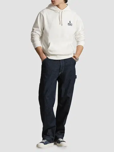Polo Ralph Lauren Men's Logo-Embroidered Drawstring Hoodie - White | Thumbnail 2 Polo Ralph Lauren Men's Logo-Embroidered Drawstring Hoodie - White | Thumbnail 2
