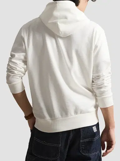Polo Ralph Lauren Men's Logo-Embroidered Drawstring Hoodie - White | Thumbnail 3 Polo Ralph Lauren Men's Logo-Embroidered Drawstring Hoodie - White | Thumbnail 3