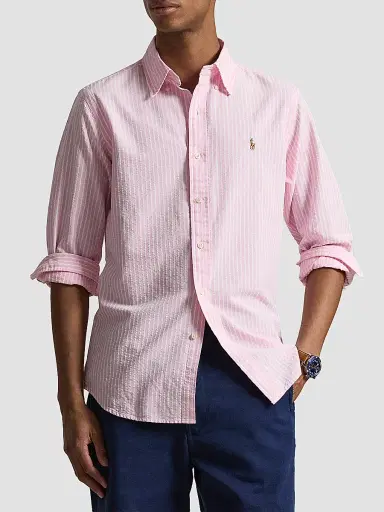Polo Ralph Lauren Men's Seersucker Oxford Shirt - New Rose White - Size XXL | Thumbnail 4 Polo Ralph Lauren Men's Seersucker Oxford Shirt - New Rose White - Size XXL | Thumbnail 4