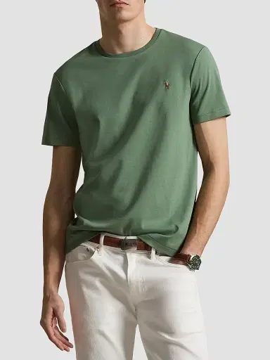Polo Ralph Lauren Men's Cotton Crewneck T-Shirt - Fatigue | Thumbnail 4 Polo Ralph Lauren Men's Cotton Crewneck T-Shirt - Fatigue | Thumbnail 4