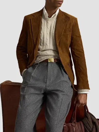 Polo Ralph Lauren Men's Cashmere Cable-Knit Crewneck Sweater - Walnut Brown Heather - Size XXL | Thumbnail 5 Polo Ralph Lauren Men's Cashmere Cable-Knit Crewneck Sweater - Walnut Brown Heather - Size XXL | Thumbnail 5