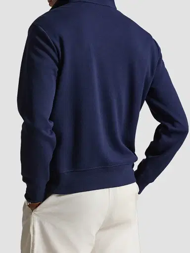 Polo Ralph Lauren Men's Double-Knit Quarter-Zip Sweatshirt - New Port Navy - Size XXL | Thumbnail 3 Polo Ralph Lauren Men's Double-Knit Quarter-Zip Sweatshirt - New Port Navy - Size XXL | Thumbnail 3