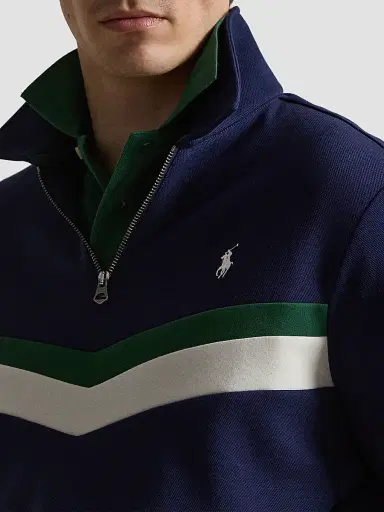 Polo Ralph Lauren Men's Double-Knit Quarter-Zip Sweatshirt - New Port Navy - Size XXL | Thumbnail 5 Polo Ralph Lauren Men's Double-Knit Quarter-Zip Sweatshirt - New Port Navy - Size XXL | Thumbnail 5