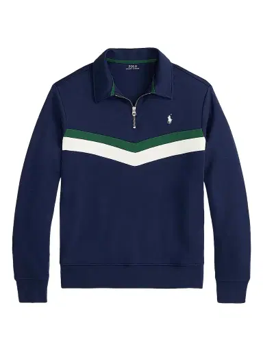Polo Ralph Lauren Men's Double-Knit Quarter-Zip Sweatshirt - New Port Navy - Size XXL | Thumbnail 1 Polo Ralph Lauren Men's Double-Knit Quarter-Zip Sweatshirt - New Port Navy - Size XXL | Thumbnail 1