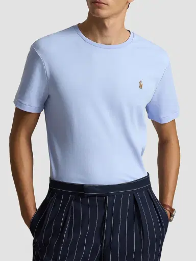Polo Ralph Lauren Men's Cotton Crewneck T-Shirt - Pebble Blue | Thumbnail 3 Polo Ralph Lauren Men's Cotton Crewneck T-Shirt - Pebble Blue | Thumbnail 3