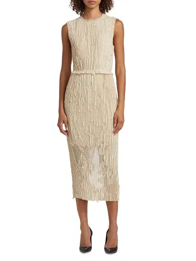 Jason Wu Collection Women's Pleated Fil Coupe Sheath Dress - Light Suede | Thumbnail 3 Jason Wu Collection Women's Pleated Fil Coupe Sheath Dress - Light Suede | Thumbnail 3