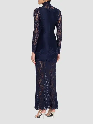 Rabanne Women's Lace Turtleneck Maxi Dress | Thumbnail 3 Rabanne Women's Lace Turtleneck Maxi Dress | Thumbnail 3