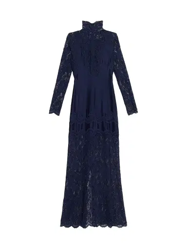 Rabanne Women's Lace Turtleneck Maxi Dress | Thumbnail 1 Rabanne Women's Lace Turtleneck Maxi Dress | Thumbnail 1