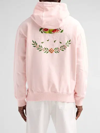 Casablanca Men's x Ladurée Embroidered Logo Hoodie - Pink | Thumbnail 3 Casablanca Men's x Ladurée Embroidered Logo Hoodie - Pink | Thumbnail 3