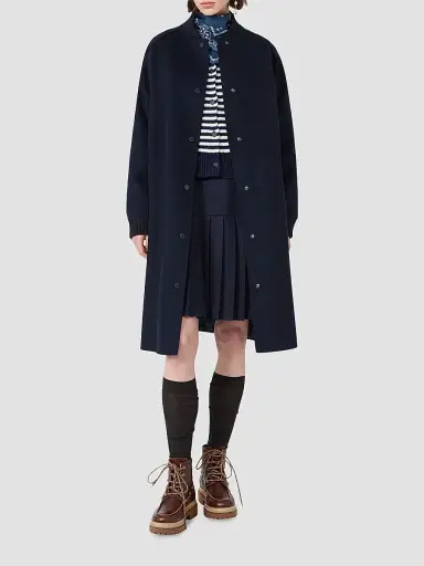 Weekend Max Mara Women's Double Wool Broadcloth Coat - Navy | Thumbnail 2 Weekend Max Mara Women's Double Wool Broadcloth Coat - Navy | Thumbnail 2