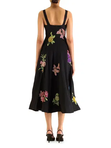 AFEW Rahul Mishra Women's Sequined Silk Corset Dress - Black | Thumbnail 4 AFEW Rahul Mishra Women's Sequined Silk Corset Dress - Black | Thumbnail 4